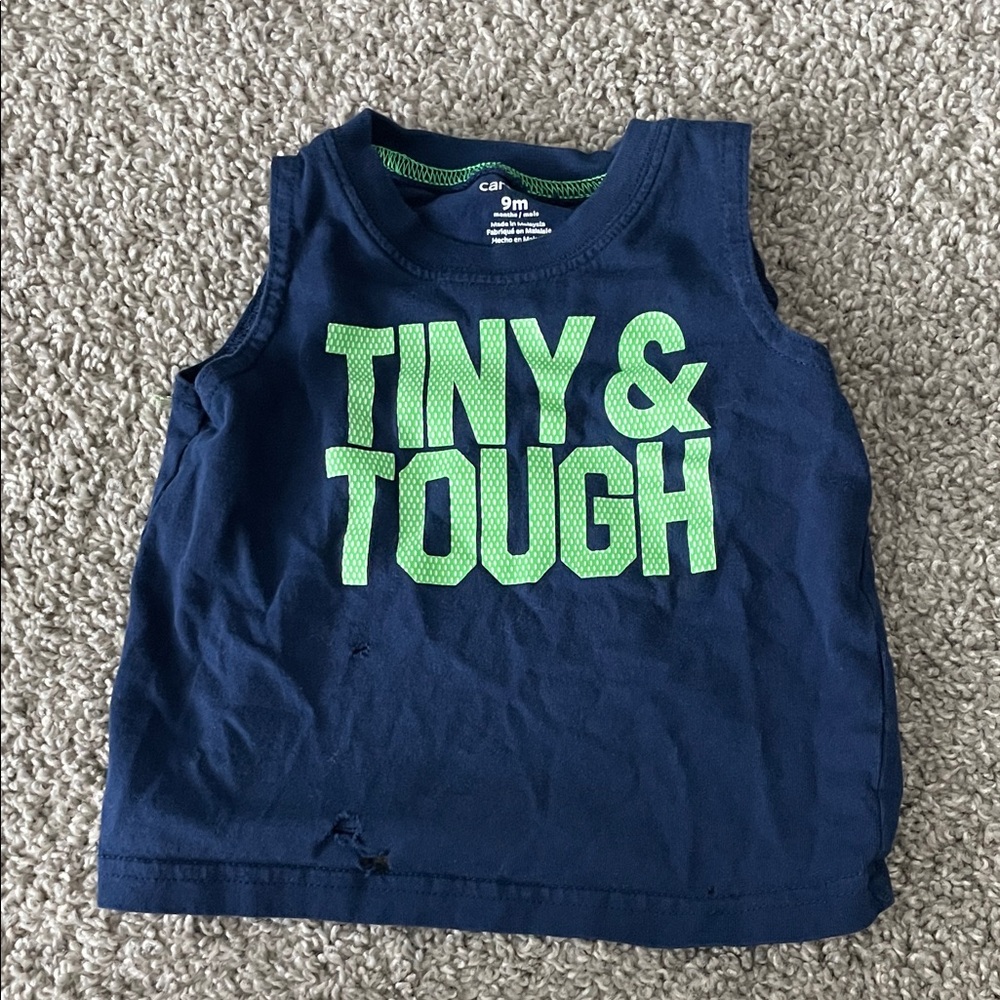 Carter's Navy and Lime Baby Tank Top
